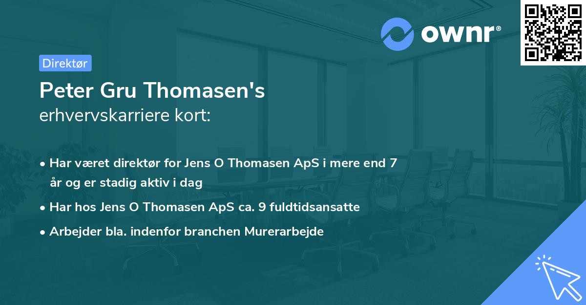 Peter Gru Thomasen's erhvervskarriere kort
