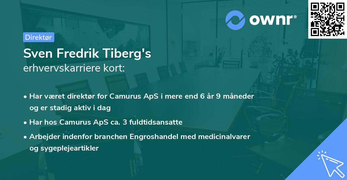 Sven Fredrik Tiberg's erhvervskarriere kort