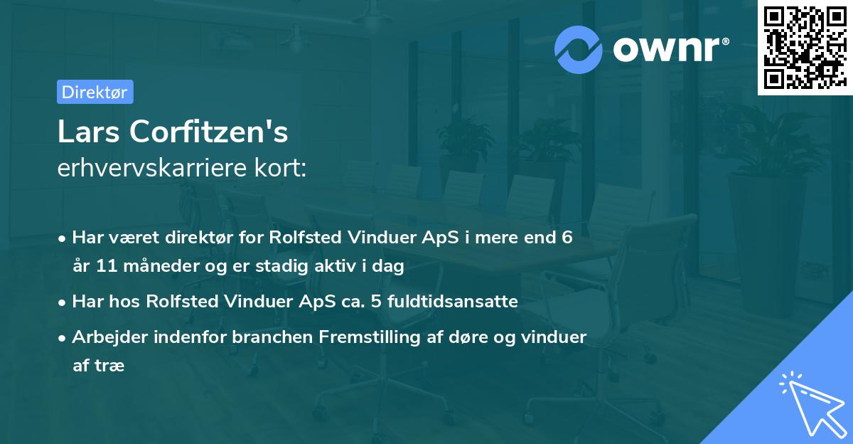 Lars Corfitzen's erhvervskarriere kort