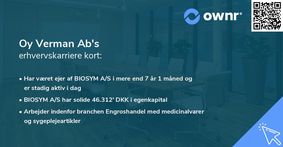 Oy Verman Ab's erhvervskarriere kort
