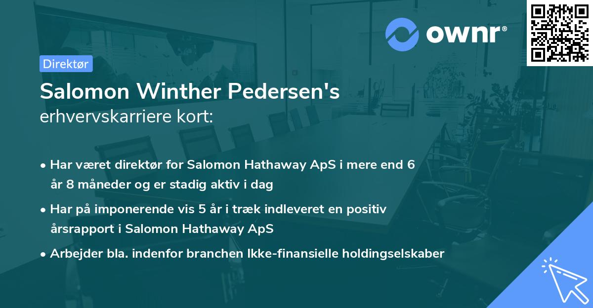 Salomon Winther Pedersen's erhvervskarriere kort