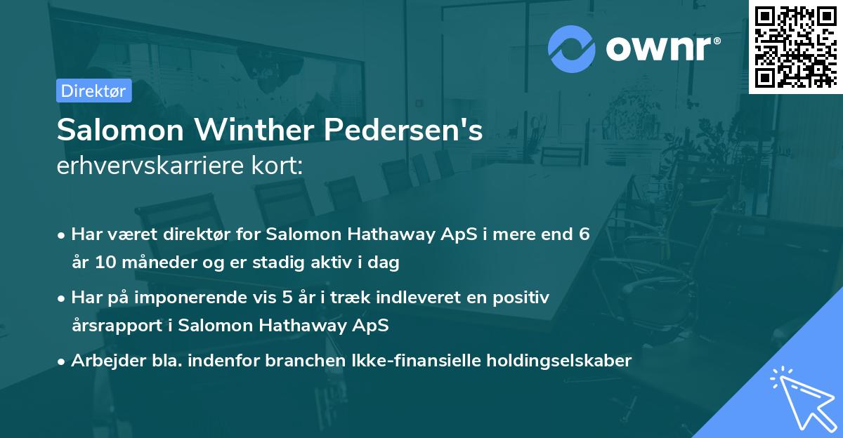 Salomon Winther Pedersen's erhvervskarriere kort