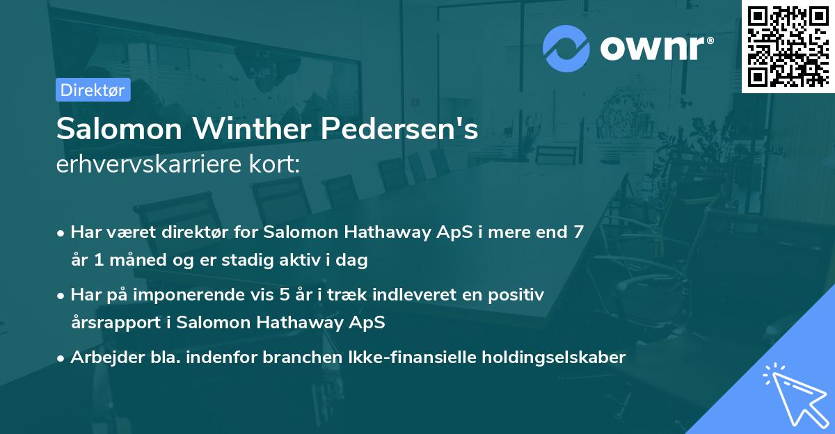 Salomon Winther Pedersen's erhvervskarriere kort