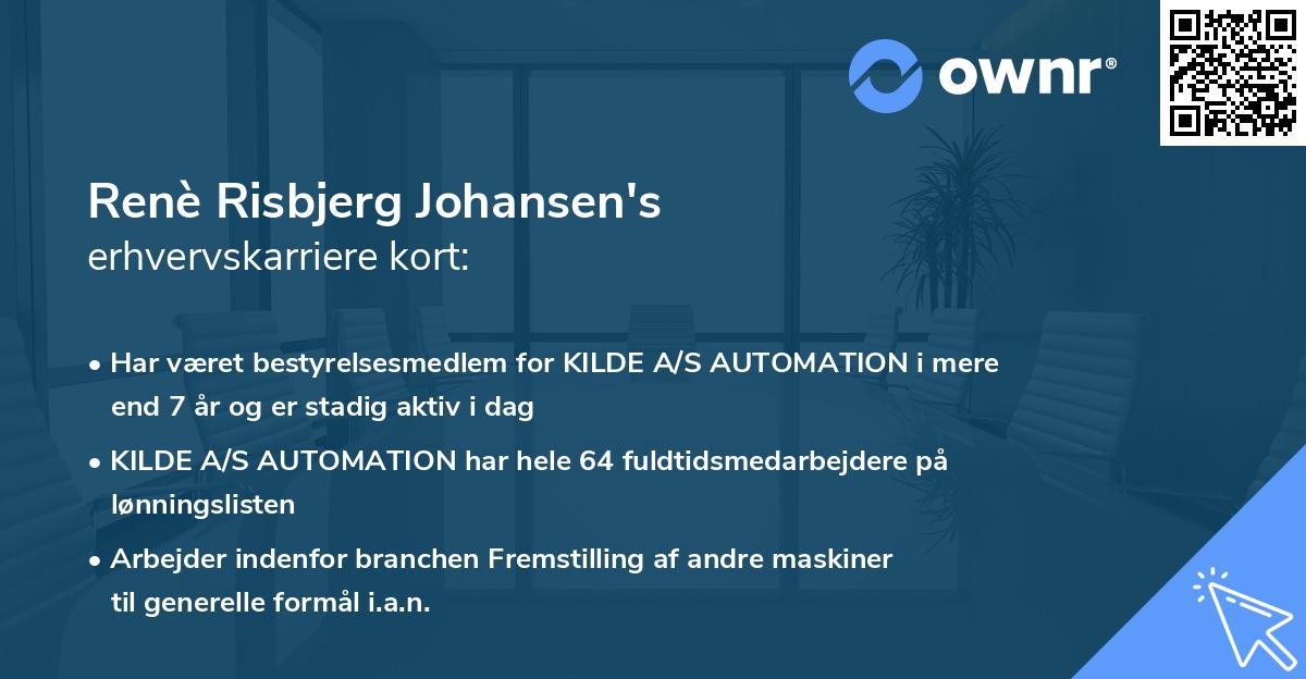 Renè Risbjerg Johansen's erhvervskarriere kort