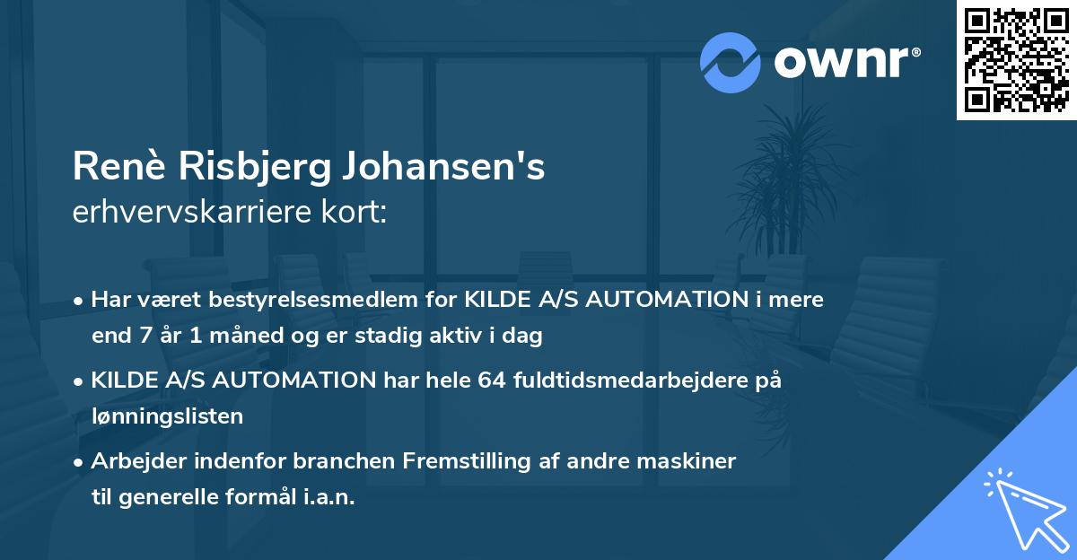 Renè Risbjerg Johansen's erhvervskarriere kort