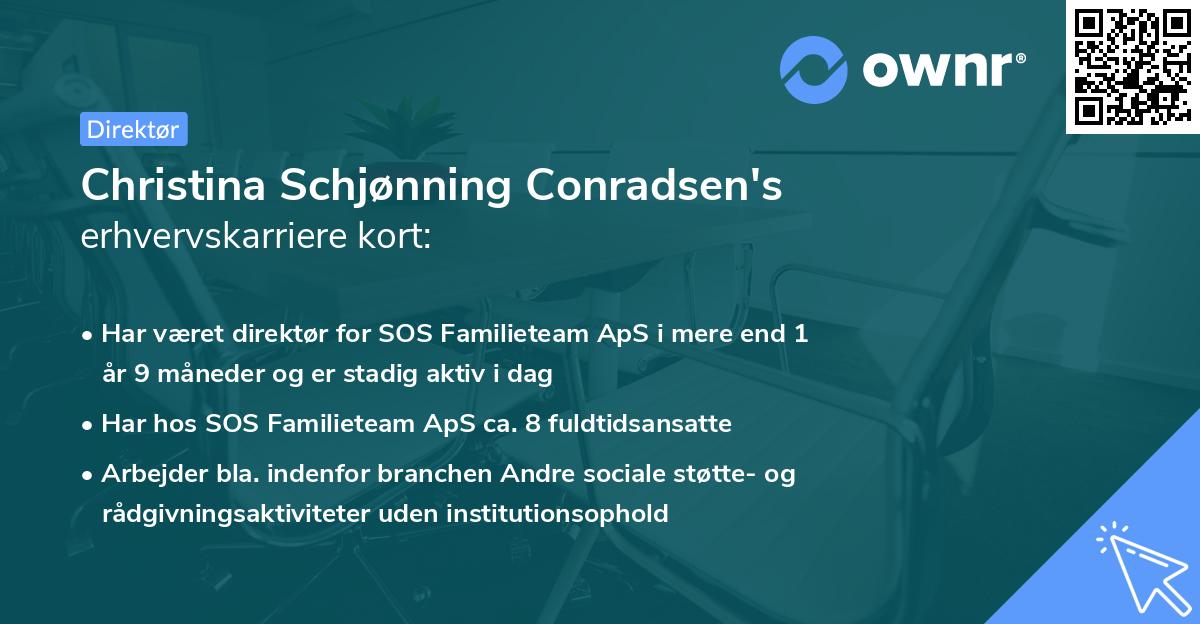 Christina Schjønning Conradsen's erhvervskarriere kort