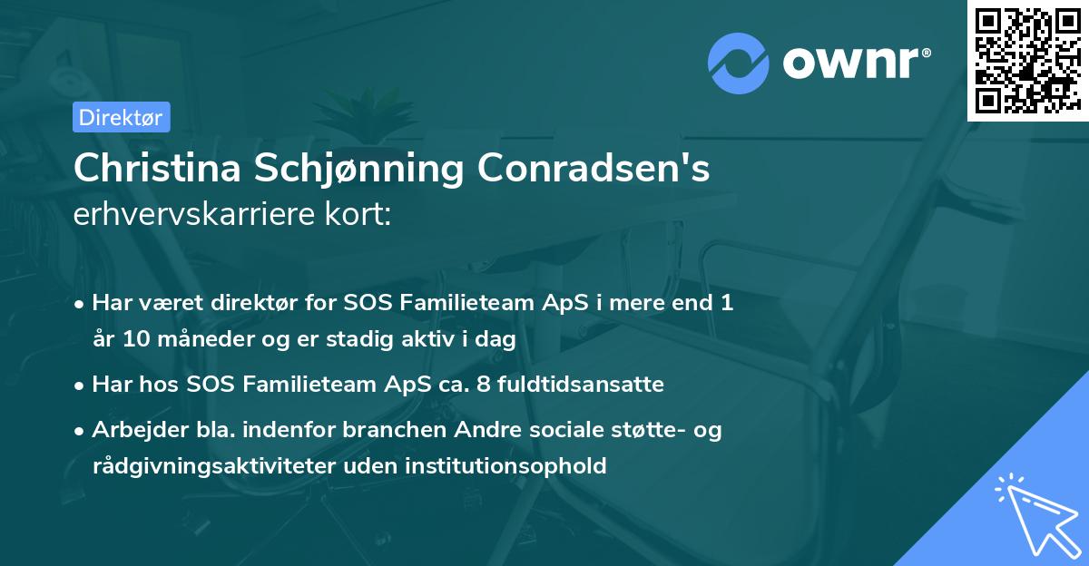 Christina Schjønning Conradsen's erhvervskarriere kort