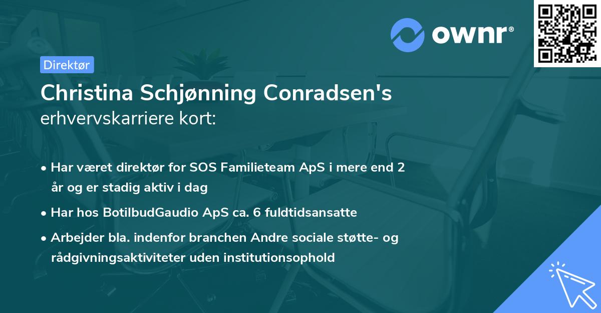 Christina Schjønning Conradsen's erhvervskarriere kort