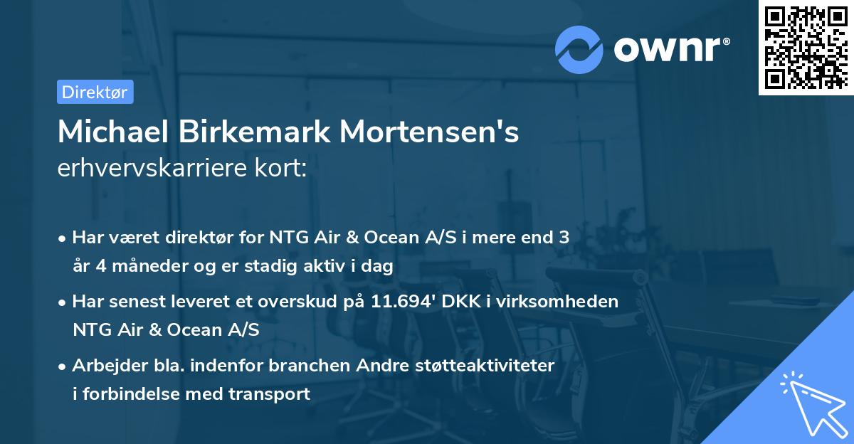 Michael Birkemark Mortensen's erhvervskarriere kort