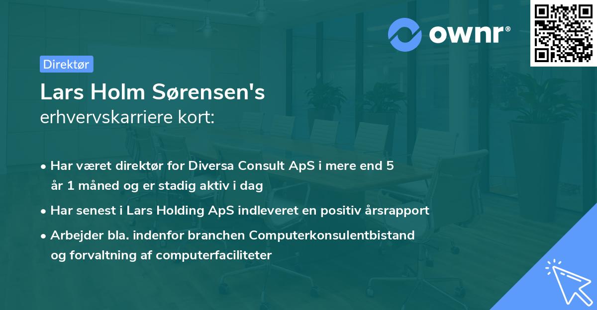 Lars Holm Sørensen's erhvervskarriere kort