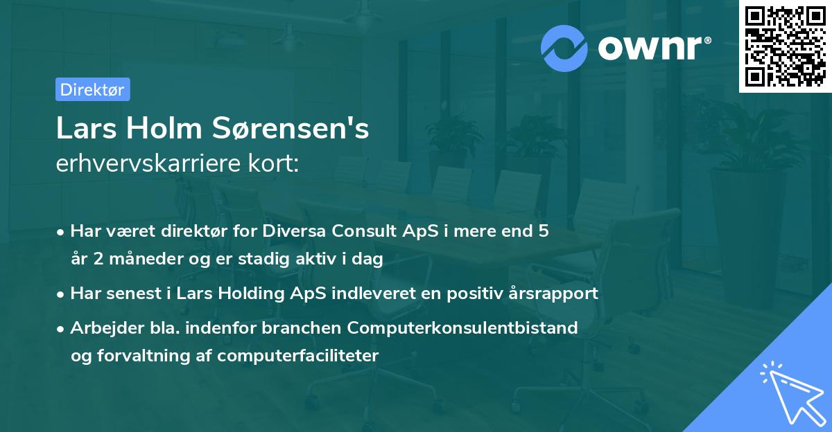 Lars Holm Sørensen's erhvervskarriere kort