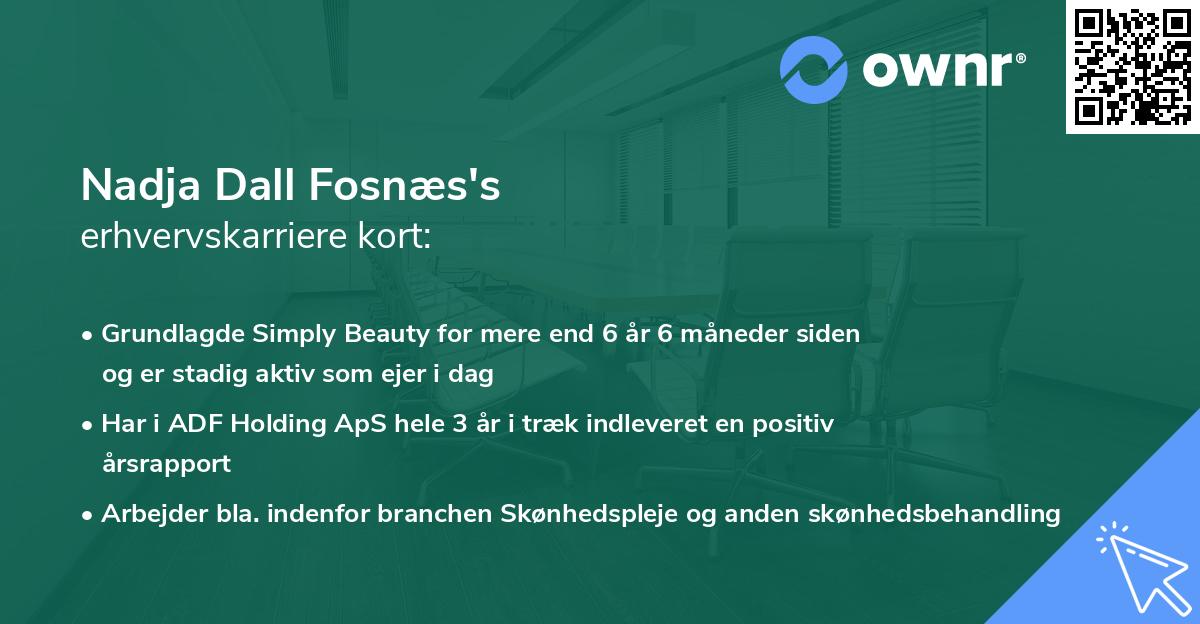 Nadja Dall Fosnæs's erhvervskarriere kort
