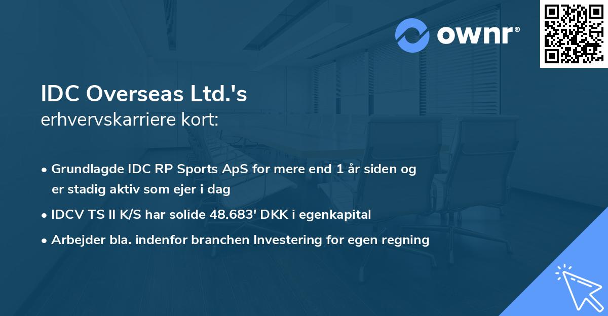 IDC Overseas Ltd.'s erhvervskarriere kort