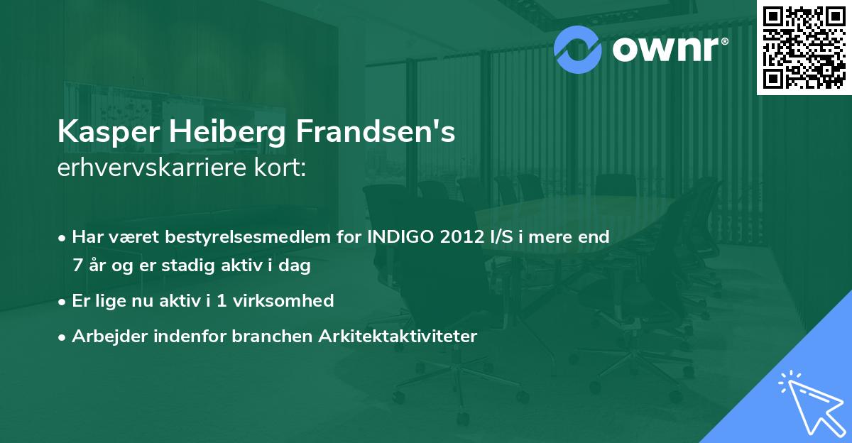 Kasper Heiberg Frandsen's erhvervskarriere kort