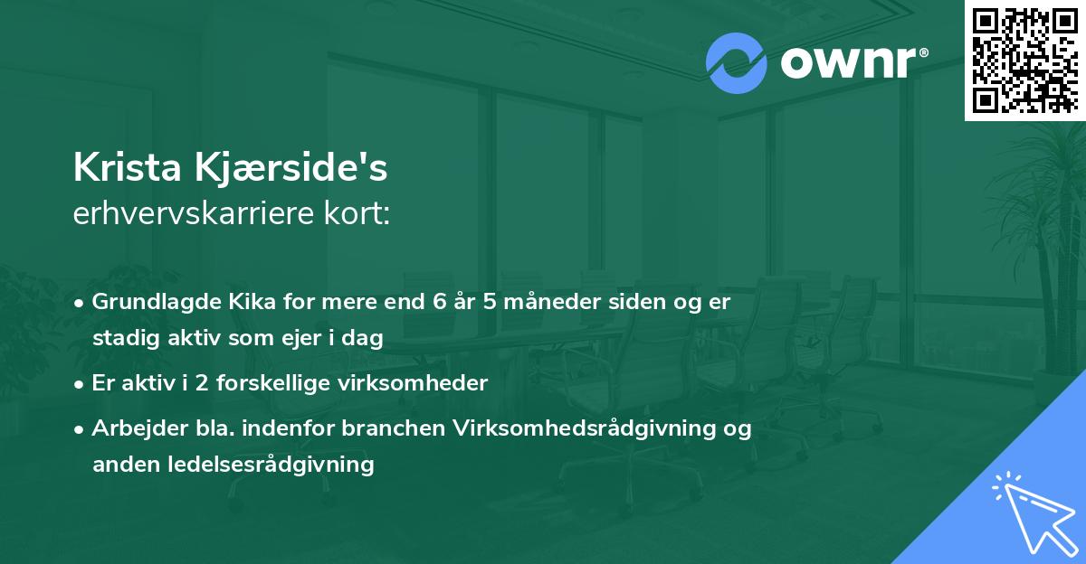 Krista Kjærside's erhvervskarriere kort