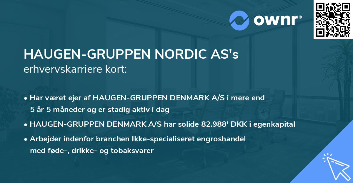 HAUGEN-GRUPPEN NORDIC AS's erhvervskarriere kort