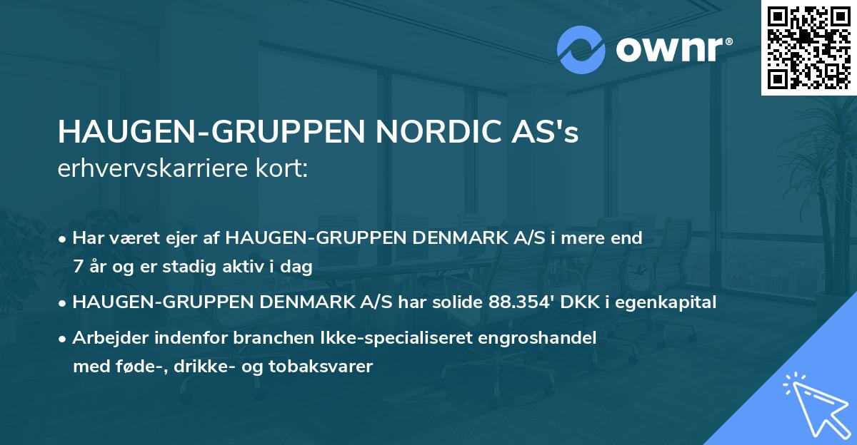 HAUGEN-GRUPPEN NORDIC AS's erhvervskarriere kort