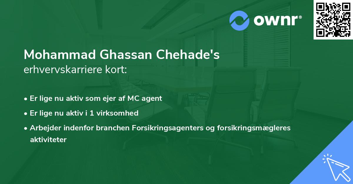 Mohammad Ghassan Chehade's erhvervskarriere kort