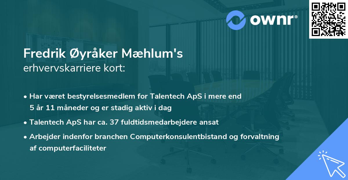 Fredrik Øyråker Mæhlum's erhvervskarriere kort