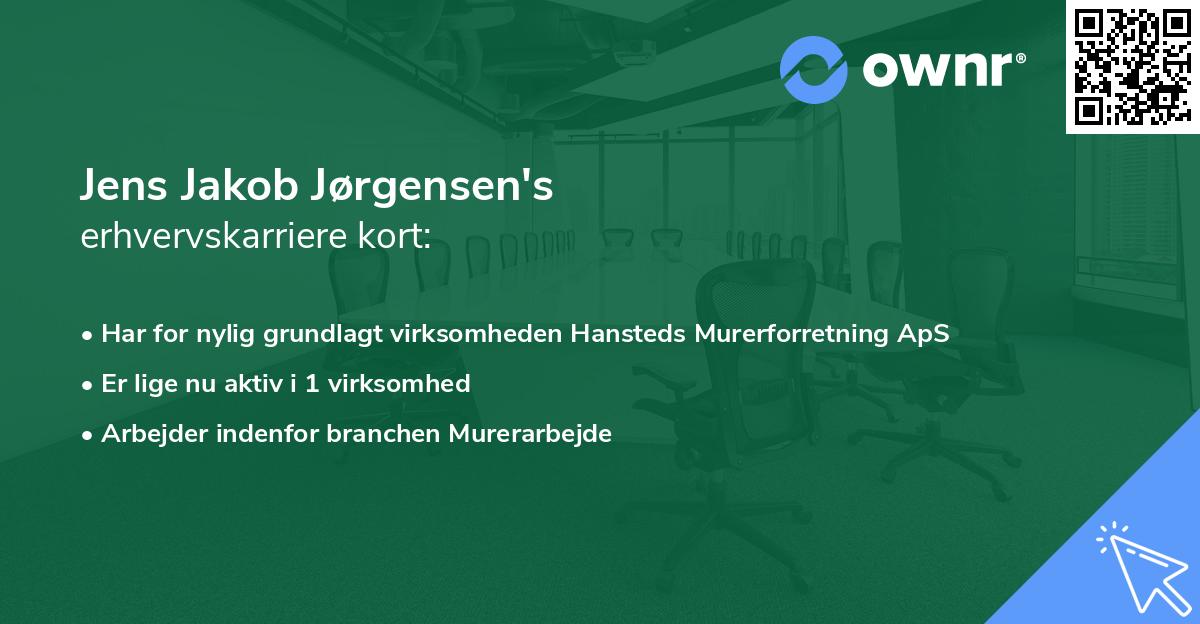 Jens Jakob Jørgensen's erhvervskarriere kort