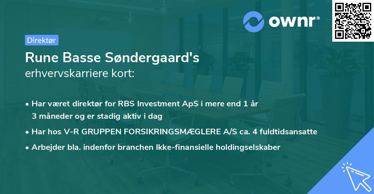 Rune Basse Søndergaard's erhvervskarriere kort