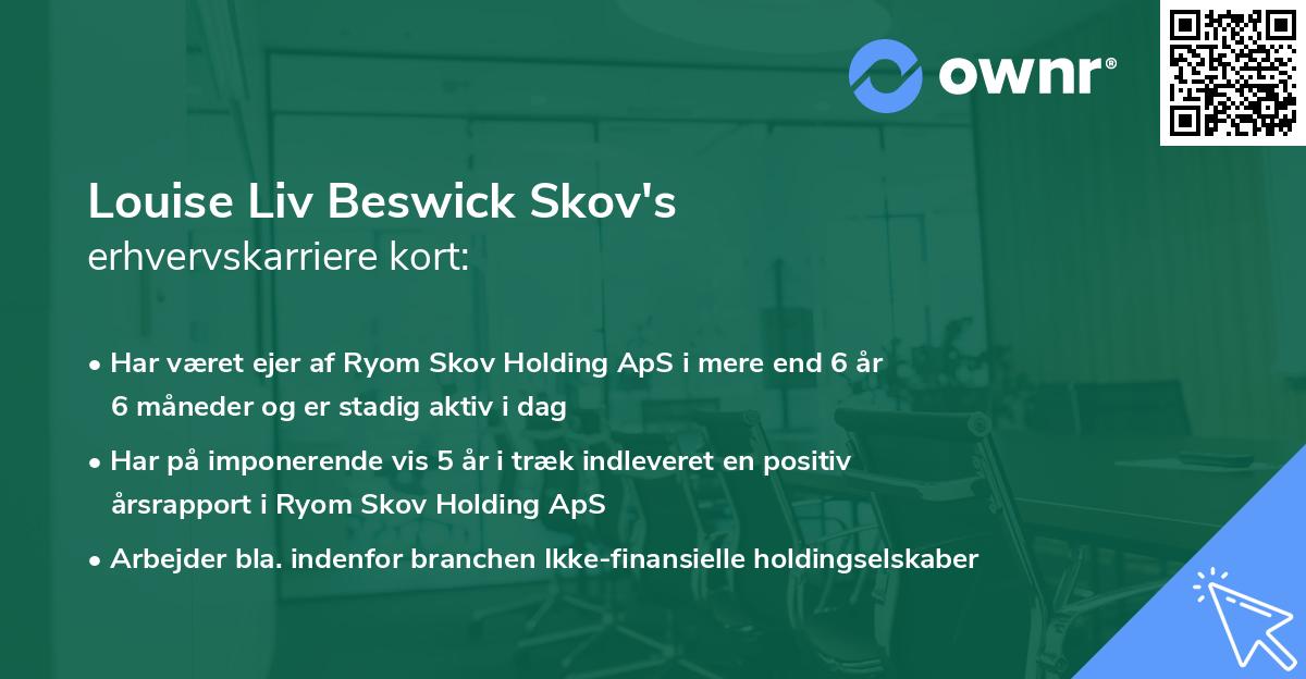 Louise Liv Beswick Skov's erhvervskarriere kort