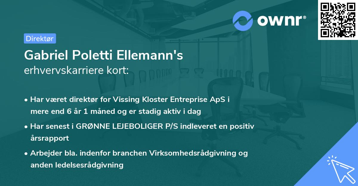 Gabriel Poletti Ellemann's erhvervskarriere kort
