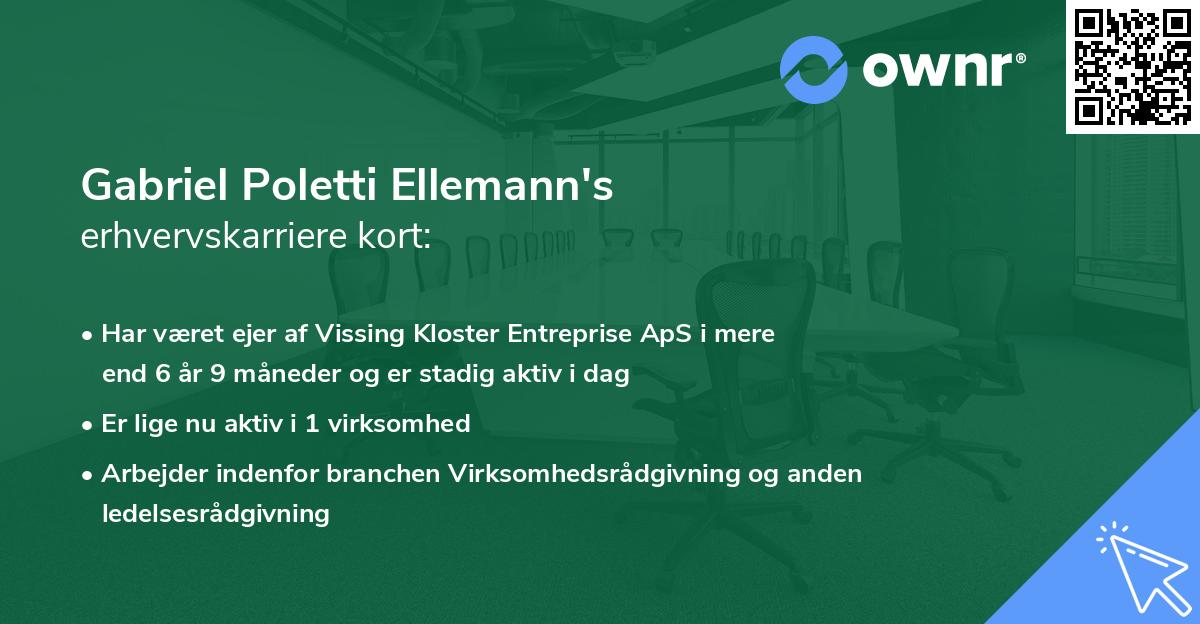 Gabriel Poletti Ellemann's erhvervskarriere kort