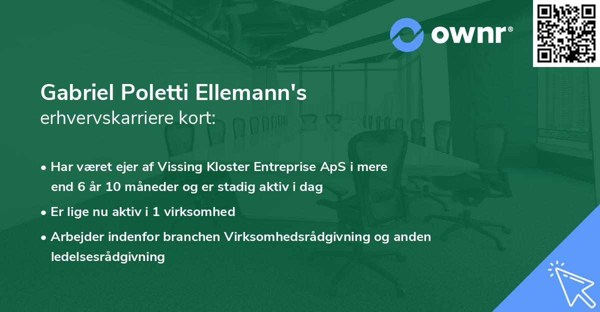 Gabriel Poletti Ellemann's erhvervskarriere kort