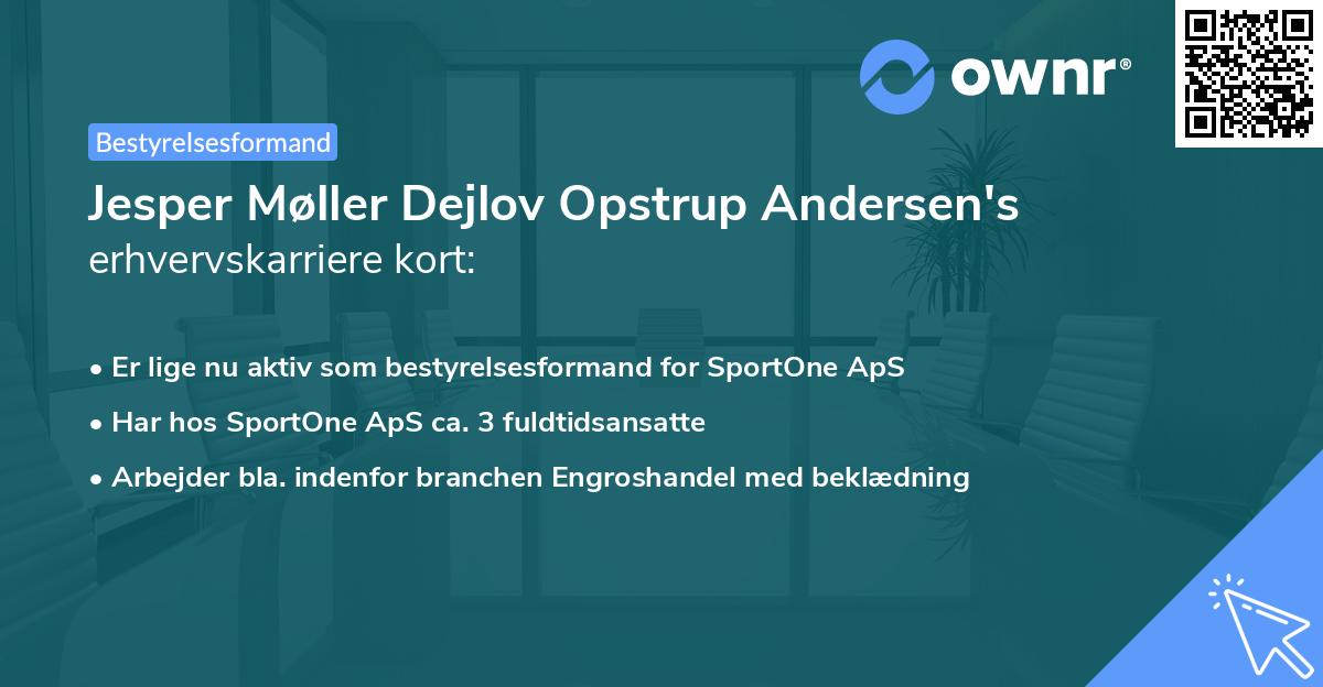 Jesper Møller Dejlov Opstrup Andersen's erhvervskarriere kort