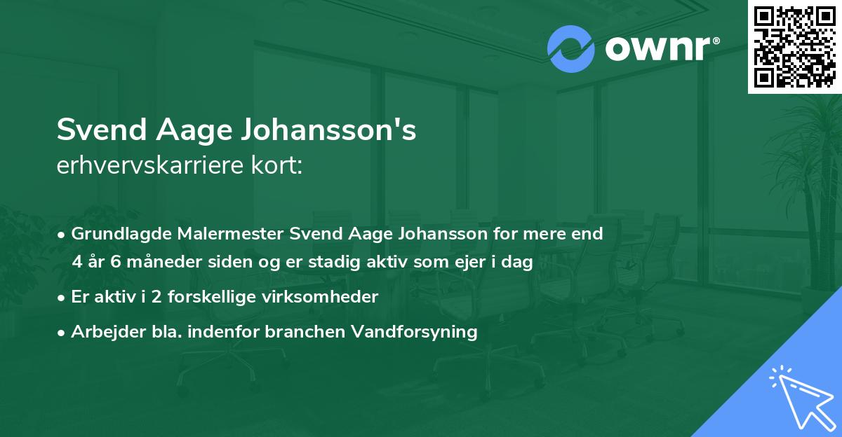 Svend Aage Johansson's erhvervskarriere kort