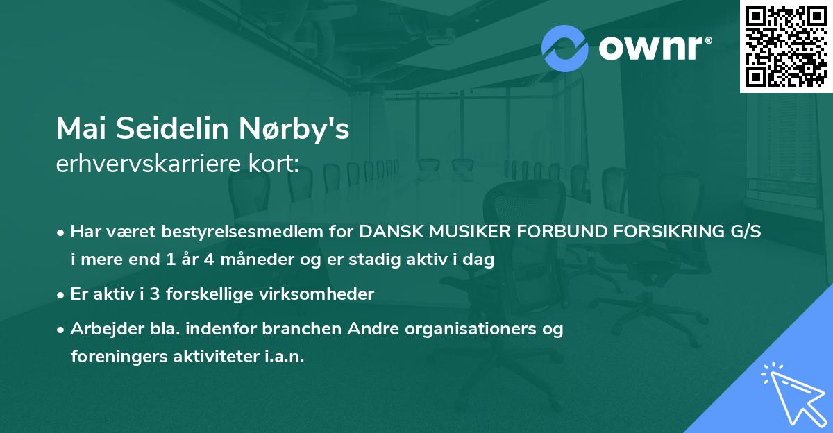 Mai Seidelin Nørby's erhvervskarriere kort