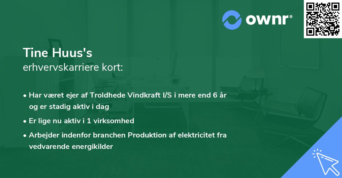 Tine Huus's erhvervskarriere kort
