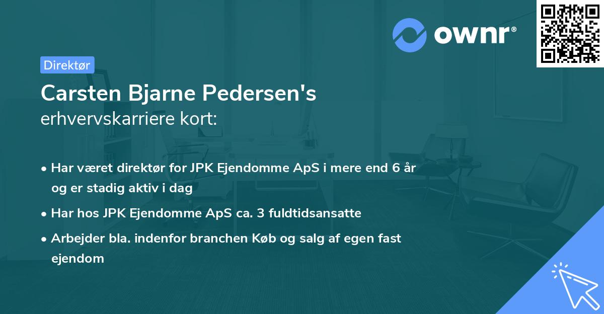Carsten Bjarne Pedersen's erhvervskarriere kort