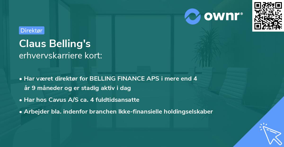 Claus Belling's erhvervskarriere kort