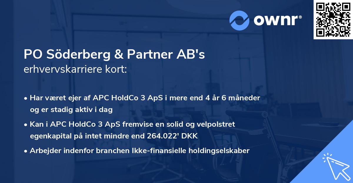 PO Söderberg & Partner AB's erhvervskarriere kort