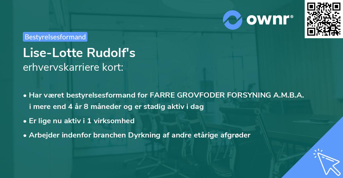 Lise-Lotte Rudolf's erhvervskarriere kort
