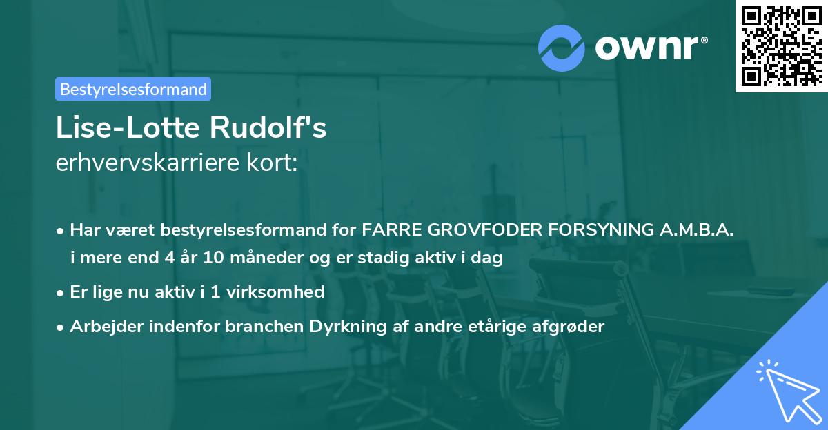 Lise-Lotte Rudolf's erhvervskarriere kort