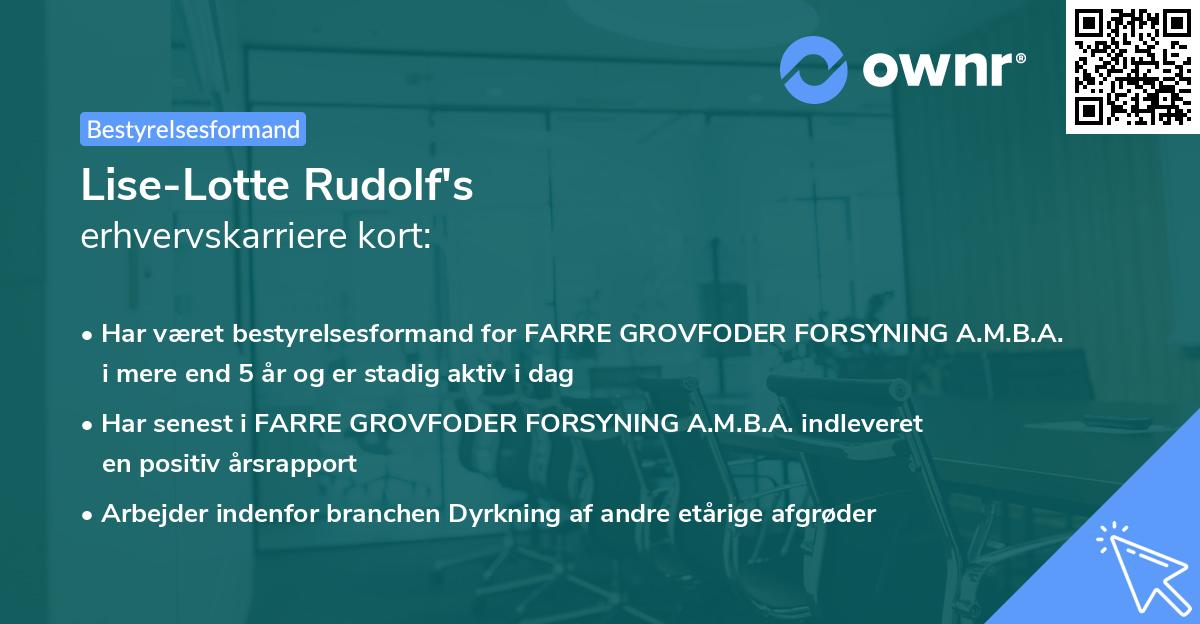 Lise-Lotte Rudolf's erhvervskarriere kort