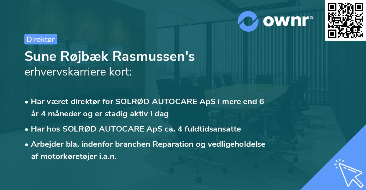 Sune Røjbæk Rasmussen's erhvervskarriere kort