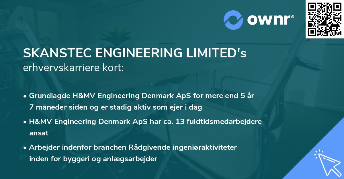 SKANSTEC ENGINEERING LIMITED's erhvervskarriere kort