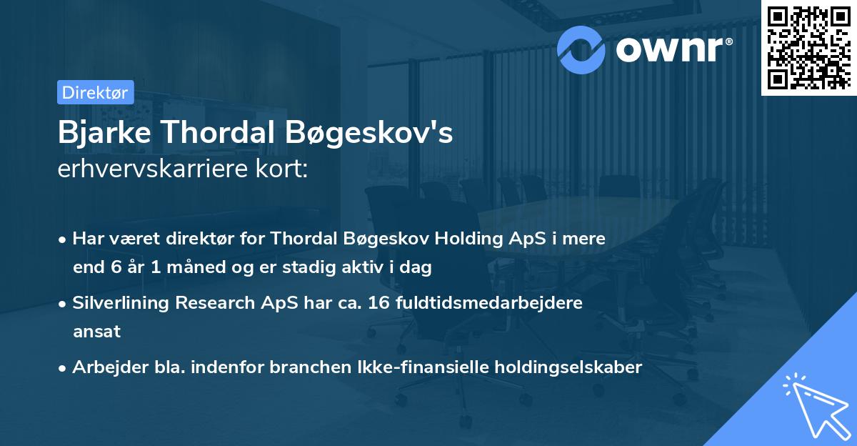 Bjarke Thordal Bøgeskov's erhvervskarriere kort