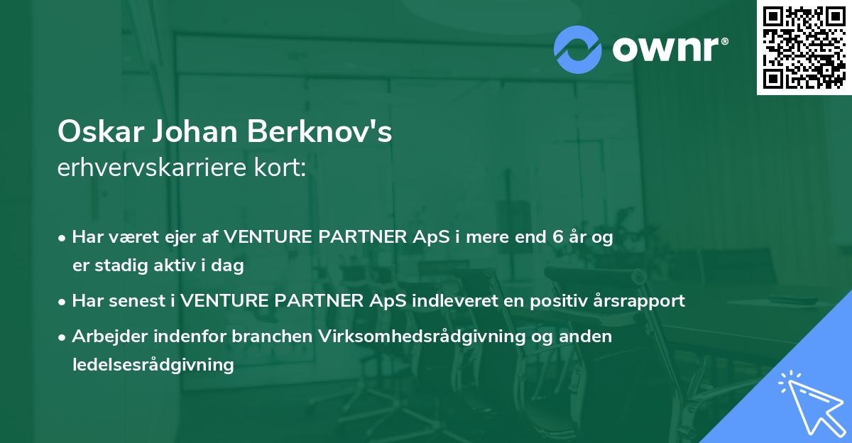 Oskar Johan Berknov's erhvervskarriere kort