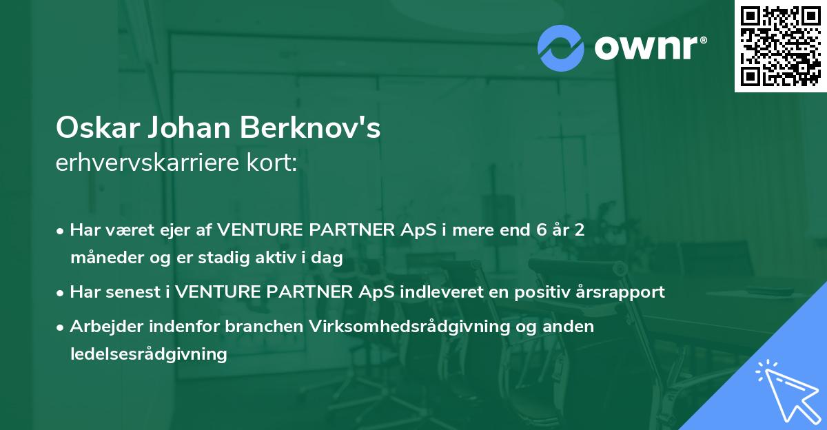 Oskar Johan Berknov's erhvervskarriere kort