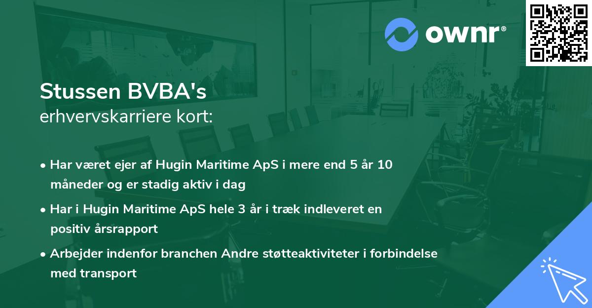Stussen BVBA's erhvervskarriere kort