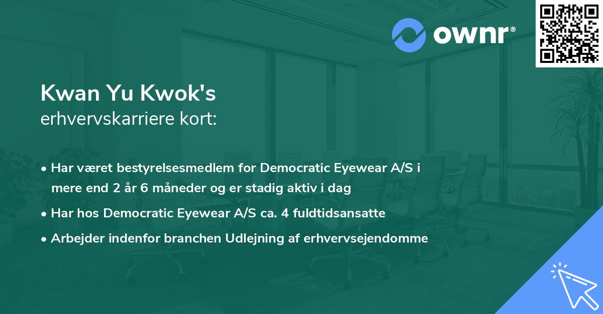 Kwan Yu Kwok's erhvervskarriere kort