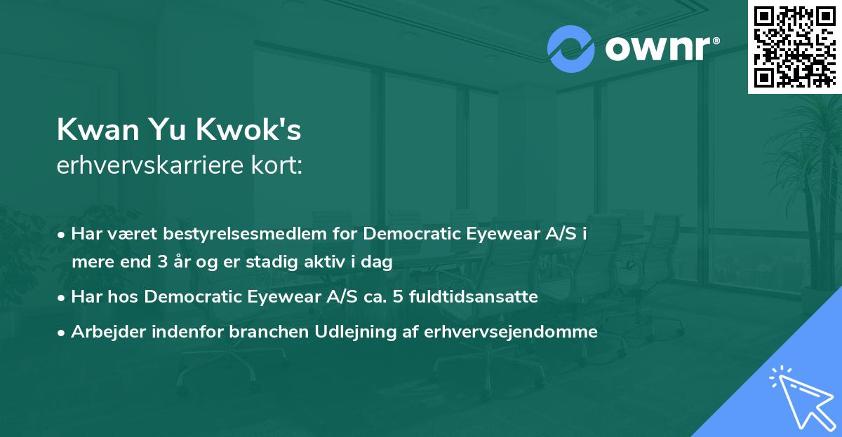 Kwan Yu Kwok's erhvervskarriere kort
