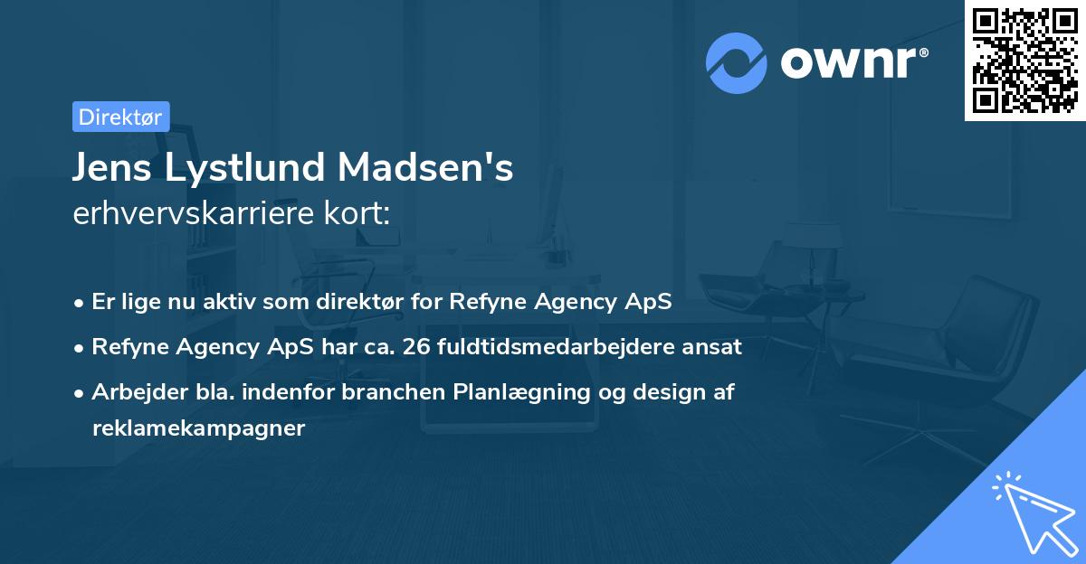 Jens Lystlund Madsen's erhvervskarriere kort