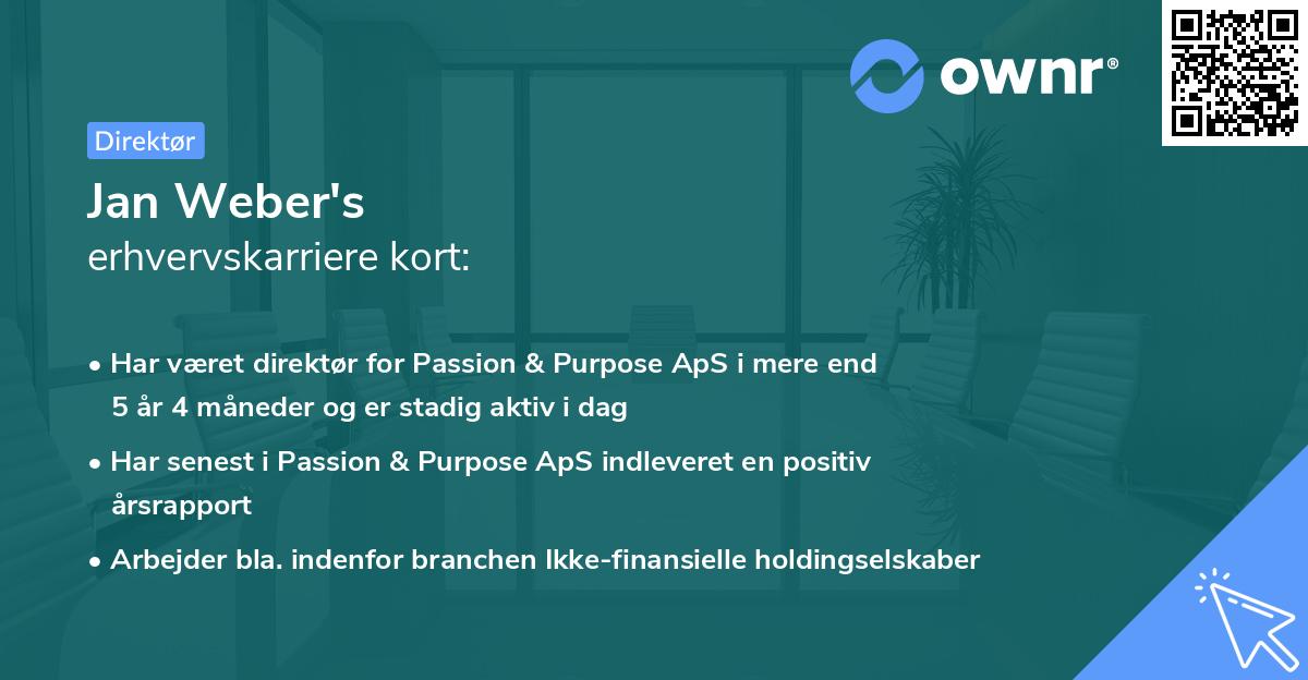 Jan Weber's erhvervskarriere kort