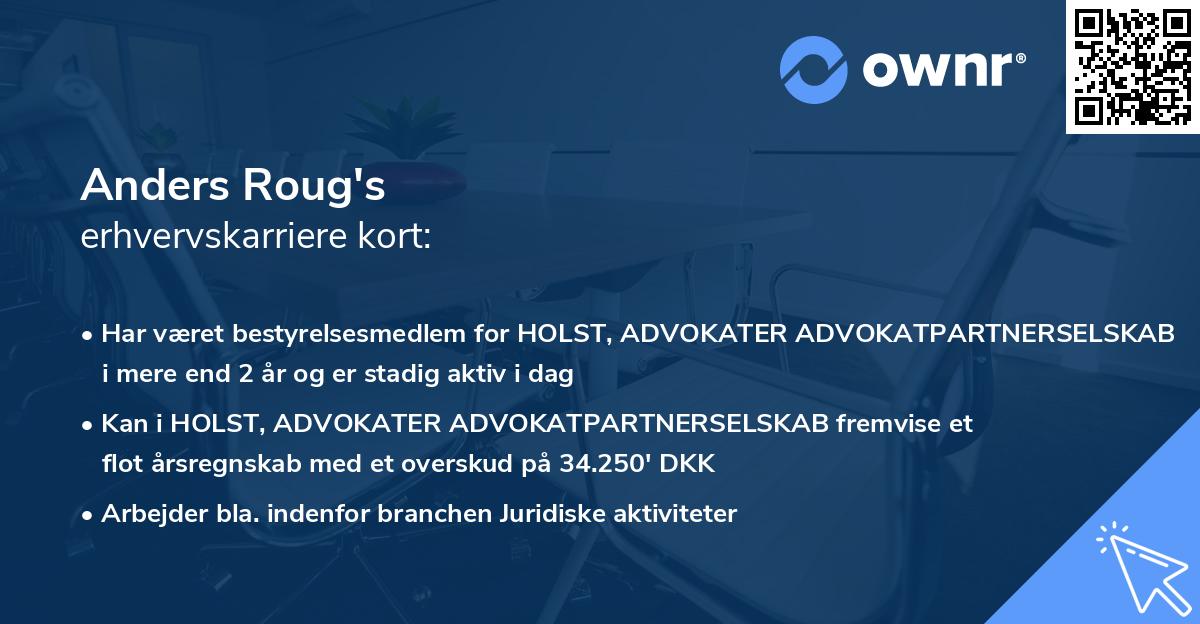 Anders Roug's erhvervskarriere kort